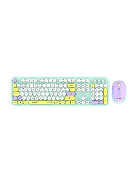 KIT DE TECLADO Y MOUSE ACTECK CREATOR CHIC K- COLORS MK485 INALAMBRICO RF INALAMBRICO MULTICOLOR ESPANOL
