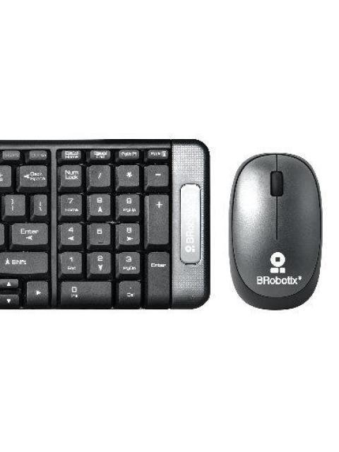 KIT DE TECLADO Y MOUSE BROBOTIX 6000625 INALAMBRICO USB GRIS (ESPANOL) - Imagen 4