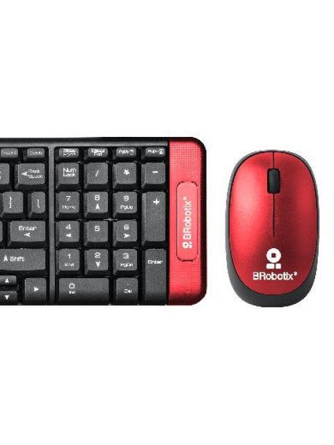 KIT DE TECLADO Y MOUSE BROBOTIX 6000632 INALAMBRICO USB NEGRO-ROJO (ESPANOL) - Imagen 4