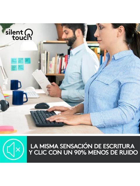 KIT DE TECLADO Y MOUSE LOGITECH MK295 SILENT INALAMBRICO USB NEGRO (ESPANOL) - Imagen 5