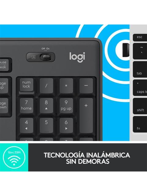 KIT DE TECLADO Y MOUSE LOGITECH MK295 SILENT INALAMBRICO USB NEGRO (ESPANOL) - Imagen 4
