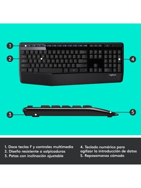 KIT DE TECLADO Y MOUSE LOGITECH MK345 INALAMBRICO USB NEGRO (ESPANOL) - Imagen 6
