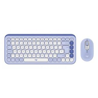 KIT DE TECLADO Y MOUSE LOGITECH POP ICON COMBO INALAMBRICO BLUETOOTH MORADO ESPANOL