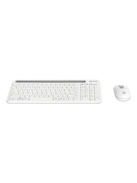KIT DE TECLADO Y MOUSE MANHATTAN 180580 INALAMBRICO RF INALAMBRICO-BLUETOOTH BLANCO INGLES - Imagen 3