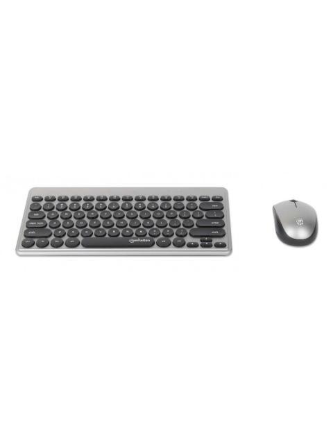 KIT DE TECLADO Y MOUSE MANHATTAN 180795 INALAMBRICO RF INALAMBRICO GRIS INGLES - Imagen 3
