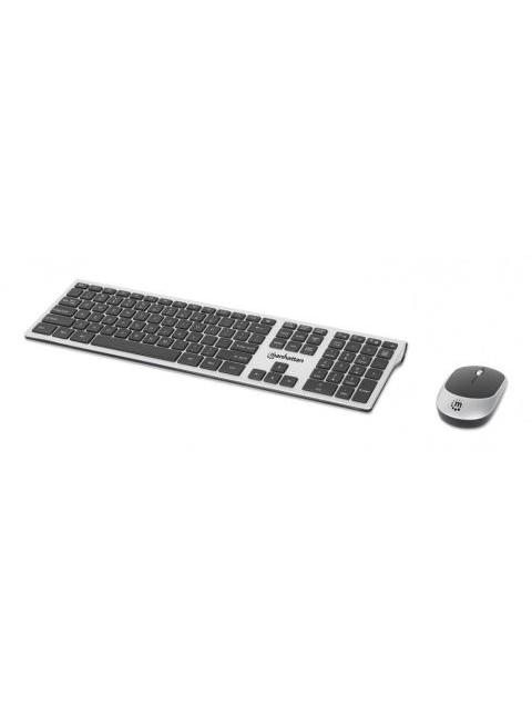 KIT DE TECLADO Y MOUSE MANHATTAN MWK7400 INALAMBRICO RF INALAMBRICO MULTICOLOR ESPANOL