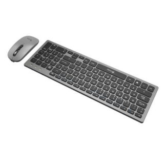 KIT DE TECLADO Y MOUSE STYLOS STPKTM6G INALAMBRICO USB PLATA ESPANOL