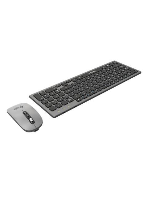KIT DE TECLADO Y MOUSE STYLOS STPKTM6G INALAMBRICO USB PLATA ESPANOL - Imagen 2