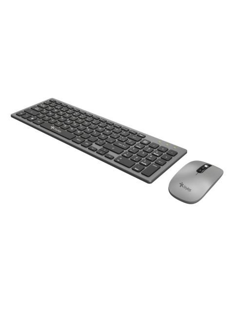 KIT DE TECLADO Y MOUSE STYLOS STPKTM6G INALAMBRICO USB PLATA ESPANOL - Imagen 3