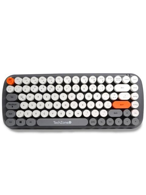 KIT DE TECLADO Y MOUSE TECHZONE TZ20COMB01-INA INALAMBRICO USB GRIS-NARANJA-BLANCO (INGLES) - Imagen 3