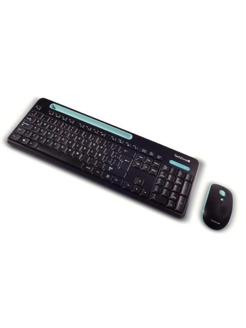 KIT DE TECLADO Y MOUSE TECHZONE TZ20COMB02-INA INALAMBRICO USB NEGRO-AZUL (ESPANOL) - Imagen 3