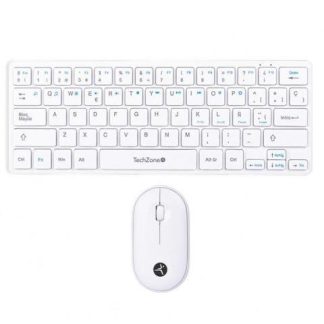 KIT DE TECLADO Y MOUSE TECHZONE TZACCBI04 RF INALAMBRICO USB BLANCO (ESPANOL)