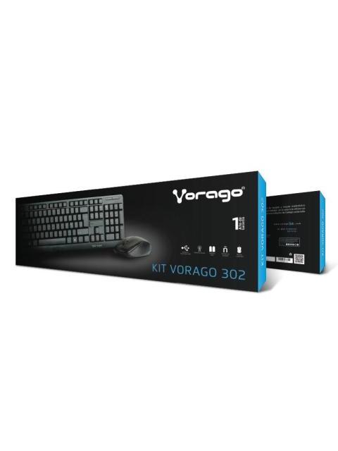 KIT DE TECLADO Y MOUSE VORAGO KM-302 INALAMBRICO USB NEGRO (ESPANOL) - Imagen 4