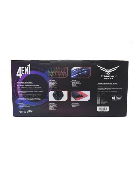 KIT GAMER 4 EN 1 NACEB TECLADO + MOUSE + AUDIFONOS + MOUSEPAD ALAMBRICO USB NEGRO-ROJO (ESPANOL) - Imagen 6