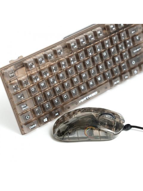 KIT GAMER DE TECLADO Y MOUSE PERFECT CHOICE HELUMO ALAMBRICO USB TRANSPARENTE ESPANOL - Imagen 3