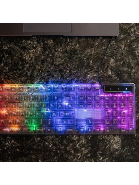 KIT GAMER DE TECLADO Y MOUSE PERFECT CHOICE HELUMO ALAMBRICO USB TRANSPARENTE ESPANOL - Imagen 4