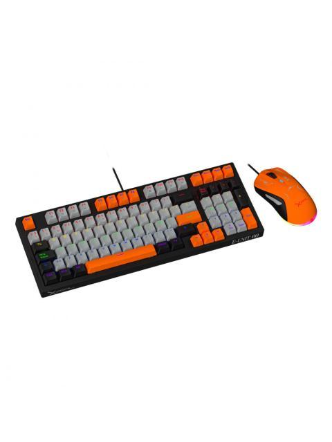 KIT GAMER DE TECLADO Y MOUSE XZEAL XZPKT1NG ALAMBRICO USB GRIS-NARANJA (INGLES) - Imagen 4