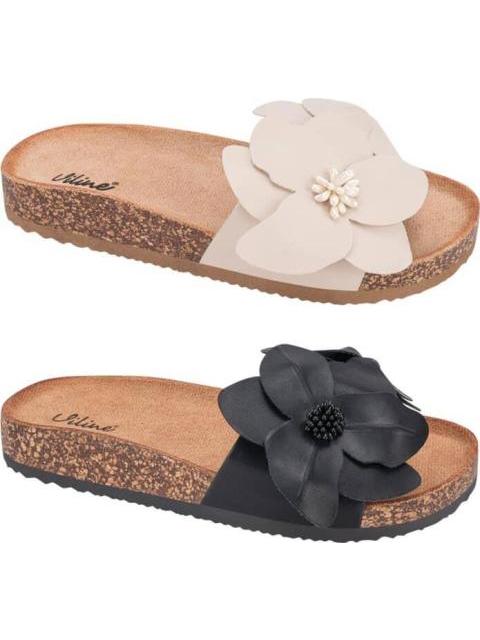 KIT SANDALIAS PLANAS CON FLOR MULTICOLOR VI LINE - Imagen 2