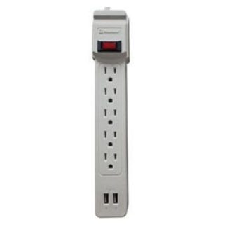 KOBLENZ SUPRESOR DE PICOS SS-550 USB 5X NEMA 5?15R 2X USB 550 JOULES GRIS