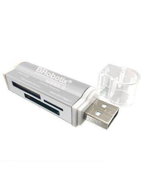 LECTOR USB BROBOTIX 180420P PLATA USB 2.0 - Imagen 3