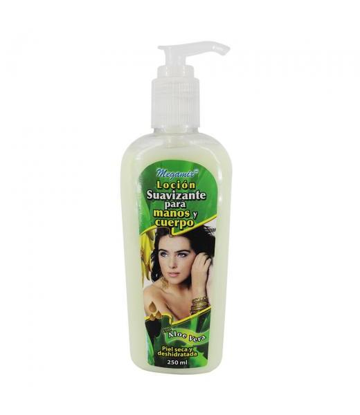 LOCION SUAVIZANTE PARA MANOS Y CUERPO 250 ML C ALOE VERA MEGAMIX