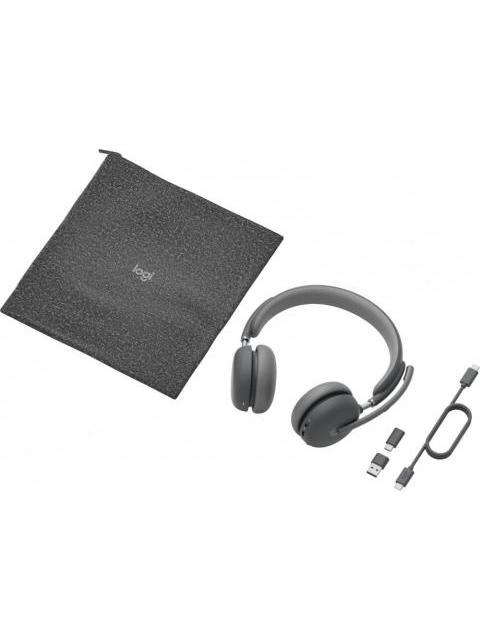 LOGITECH AUDIFONOS CON MICROFONO 981-001310 BLUETOOTH ALAMBRICO-INALAMBRICO USB-C GRIS - Imagen 6