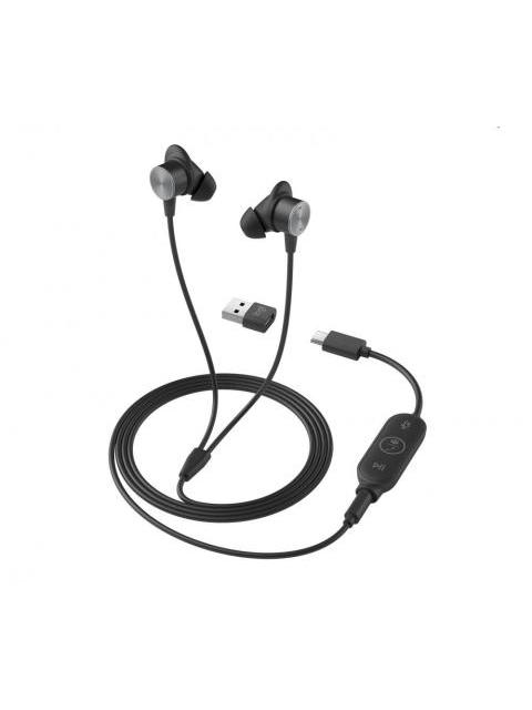 LOGITECH AUDIFONOS INTRAURICULARES CON MICROFONO ZONE WIRED EARBUDS TEAMS VERSION ALAMBRICOS 1.45 METROS USB-A-USB-C-3.5MM GRAFITO