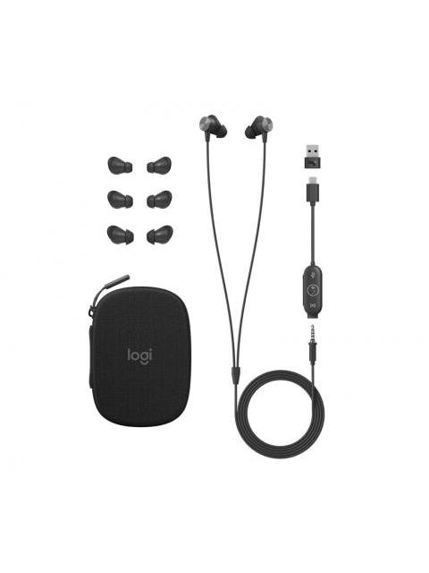 LOGITECH AUDIFONOS INTRAURICULARES CON MICROFONO ZONE WIRED EARBUDS TEAMS VERSION ALAMBRICOS 1.45 METROS USB-A-USB-C-3.5MM GRAFITO - Imagen 6