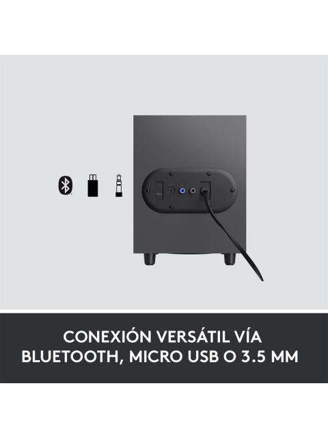 LOGITECH BOCINA CON SUBWOOFER Z407 BLUETOOTH ALAMBRICO-INALAMBRICO 40W RMS USB NEGRO - Imagen 8