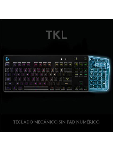 LOGITECH TECLADO GAMER G PRO RGB MECANICO SWITCH GX BLUE ALAMBRICO NEGRO (INGLES) - Imagen 5