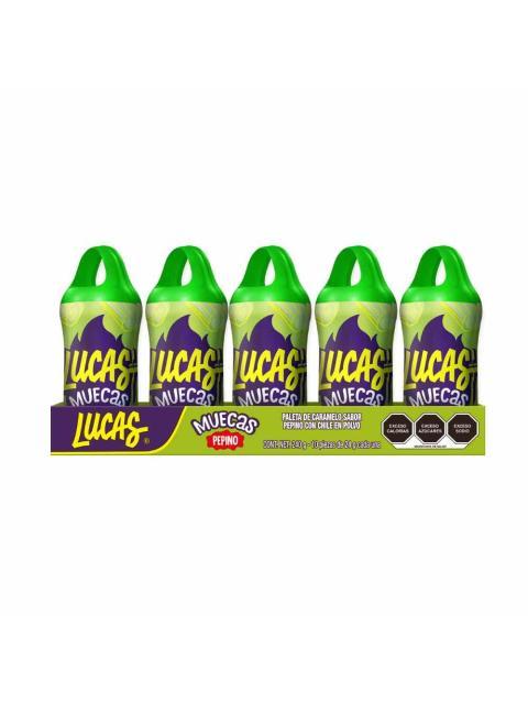 LUCAS MUECAS PEPINO PALETA CON CHILE EN POLVO 10 PZ