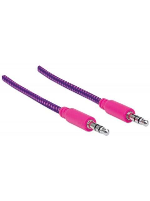 MANHATTAN 3.5MM MACHO - 3.5MM MACHO CON RECUBRIMIENTO TEXTIL 1.8 METROS MORADO-ROSA - Imagen 2