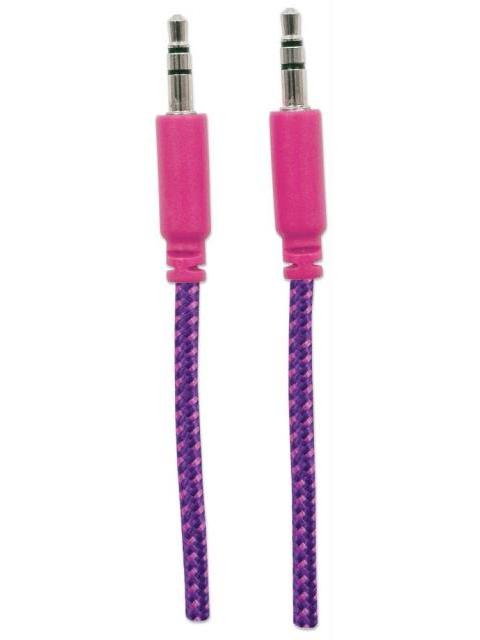MANHATTAN 3.5MM MACHO - 3.5MM MACHO CON RECUBRIMIENTO TEXTIL 1.8 METROS MORADO-ROSA - Imagen 3