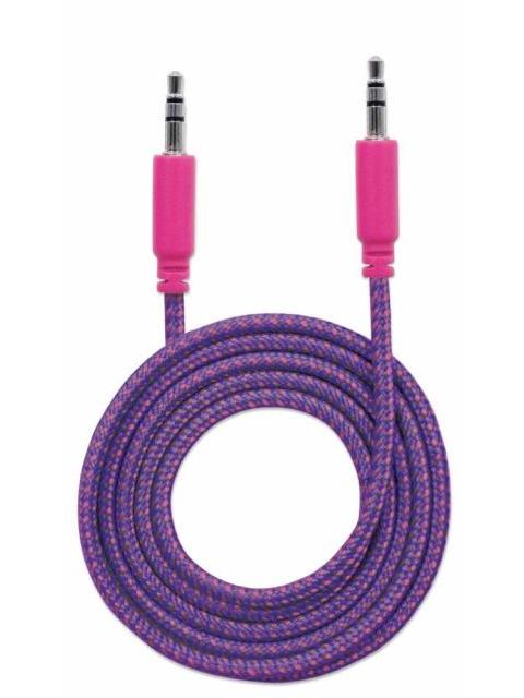MANHATTAN 3.5MM MACHO - 3.5MM MACHO CON RECUBRIMIENTO TEXTIL 1.8 METROS MORADO-ROSA - Imagen 3