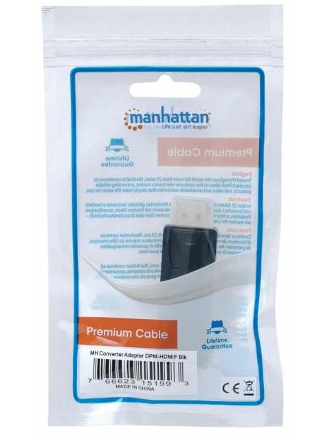 MANHATTAN ADAPTADOR DISPLAYPORT 1.1 MACHO - HDMI HEMBRA 1080P 60HZ NEGRO - Imagen 2