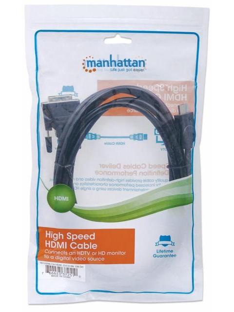 MANHATTAN ADAPTADOR HDMI MACHO - DVI-D MACHO 3.05 METROS NEGRO - Imagen 3