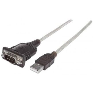 MANHATTAN ADAPTADOR RS-232 MACHO - USB MACHO 45CM TRANSPARENTE