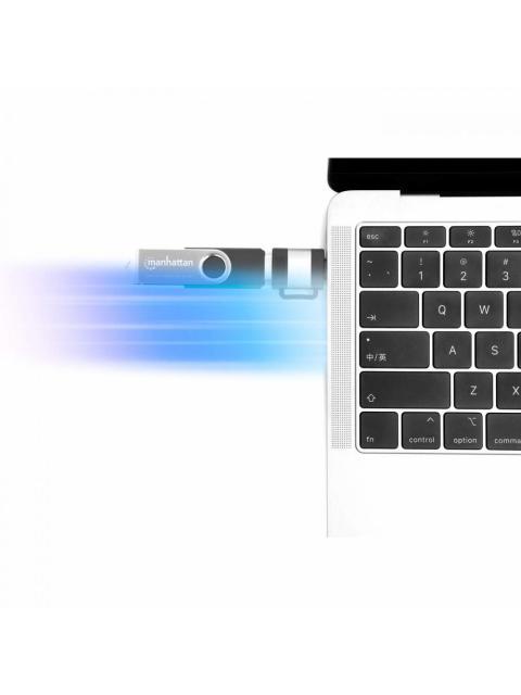 MANHATTAN ADAPTADOR USB 3.0 MACHO - USB C HEMBRA NEGRO-GRIS - Imagen 6