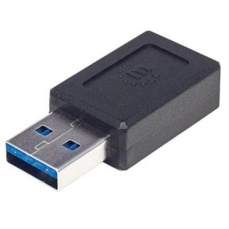 MANHATTAN ADAPTADOR USB C 3.1 HEMBRA - USB A MACHO NEGRO