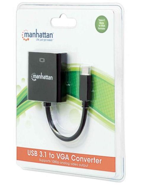 MANHATTAN ADAPTADOR USB-C 3.1 MACHO - VGA HEMBRA NEGRO - Imagen 5
