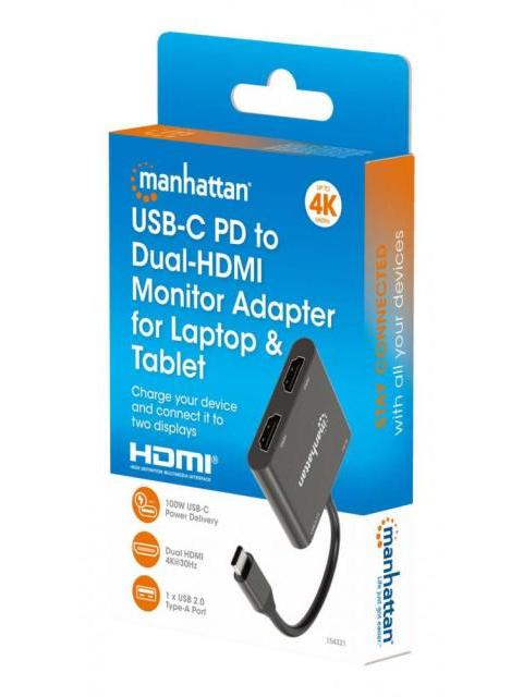 MANHATTAN ADAPTADOR USB-C MACHO - HDMI HEMBRA 15CM - Imagen 2