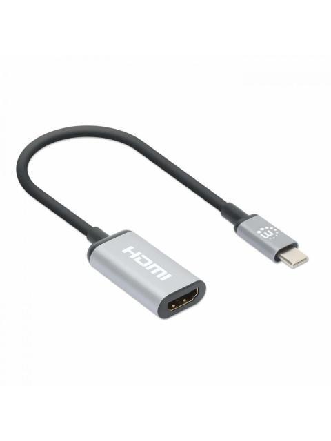 MANHATTAN ADAPTADOR USB C MACHO - HDMI HEMBRA NEGRO-PLATA - Imagen 2