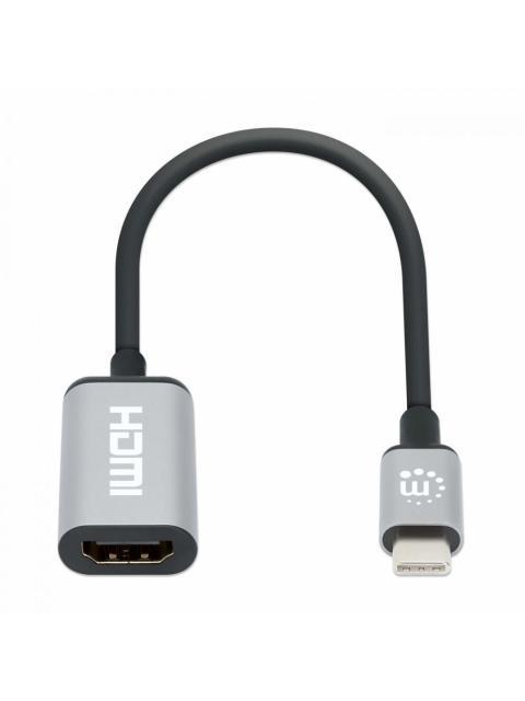 MANHATTAN ADAPTADOR USB C MACHO - HDMI HEMBRA NEGRO-PLATA - Imagen 3