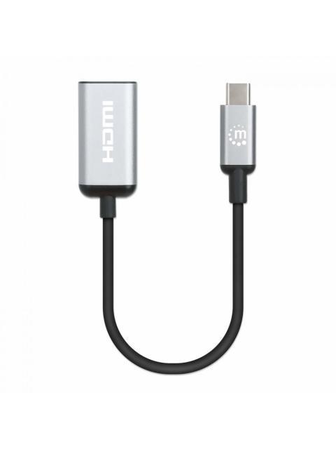 MANHATTAN ADAPTADOR USB C MACHO - HDMI HEMBRA NEGRO-PLATA - Imagen 4