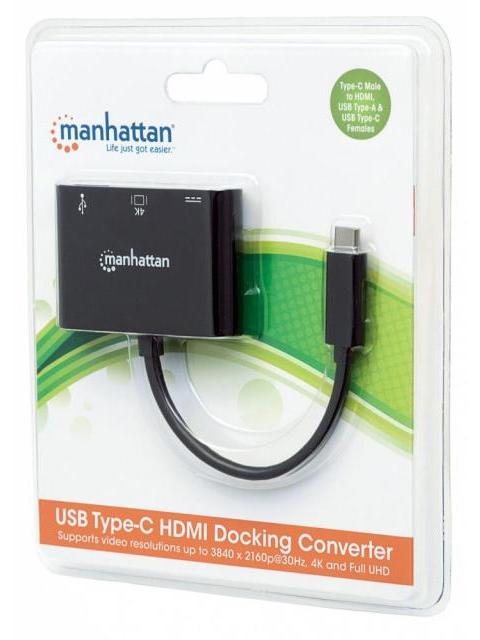 MANHATTAN ADAPTADOR USB C MACHO - HDMI-USB A-USB C HEMBRA NEGRO - Imagen 6