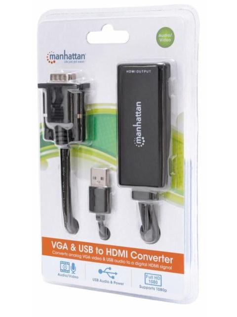 MANHATTAN ADAPTADOR VGA (D-SUB)-USB - HDMI 1920 X 1200 PIXELES NEGRO - Imagen 4