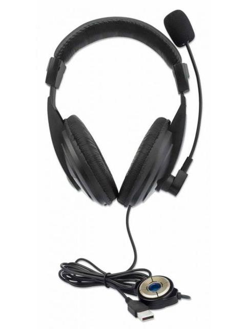 MANHATTAN AUDIFONOS CON MICROFONO 179843 ALAMBRICO 1.5 METROS USB NEGRO - Imagen 7