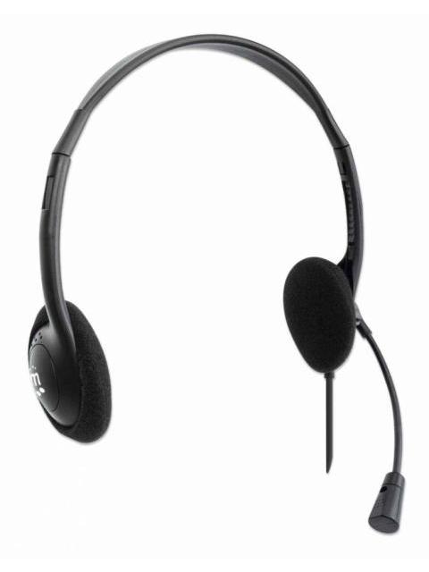 MANHATTAN AUDIFONOS CON MICROFONO 179850 ALAMBRICO 1.5 METROS USB-A NEGRO - Imagen 2