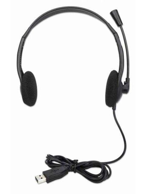 MANHATTAN AUDIFONOS CON MICROFONO 179850 ALAMBRICO 1.5 METROS USB-A NEGRO - Imagen 5