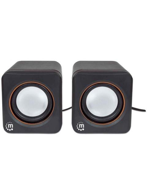 MANHATTAN BOCINAS PARA COMPUTADORA SERIE 2600 USB CUBO ALAMBRICO 3W RMS NEGRO - Imagen 3